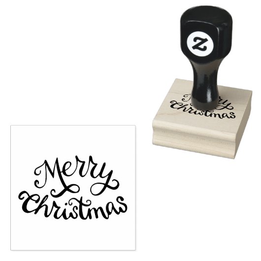 Cursief Script Merry Christmas Rubber Stamp Rubberstempel (Gestempeld)