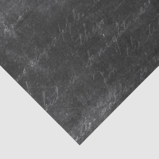 Cursief script op Distsed Black Decoupage Tissuepapier (Detail)