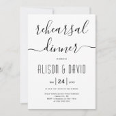 Cursief script typografie bruiloft repetitie diner kaart (Voorkant)