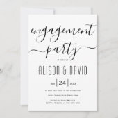 Cursief script typografie bruiloft verlovingsfeest kaart (Voorkant)