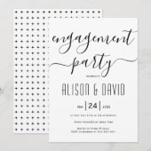 Cursief script typografie bruiloft verlovingsfeest kaart (Voorkant / Achterkant)