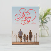 Cursief Script Vrolijk bloeien Volledige fotovakan Feestdagenkaart (Staand voorkant)