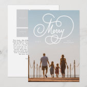 Cursief Script Vrolijk bloeien Volledige fotovakan Feestdagenkaart (Voorkant / Achterkant)