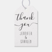 Cursief scriptkalligrafie bruiloft Dank u Cadeaulabel (Voorkant)