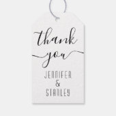Cursief scriptkalligrafie bruiloft Dank u Cadeaulabel (Achterkant)