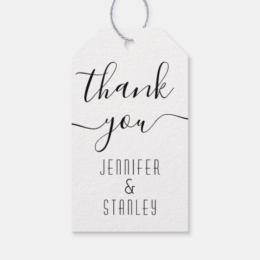 Cursief scriptkalligrafie bruiloft Dank u Cadeaulabel (Achterkant)