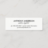 Cursief Stijllijst groot / roze Mini Visitekaartje (Achterkant)