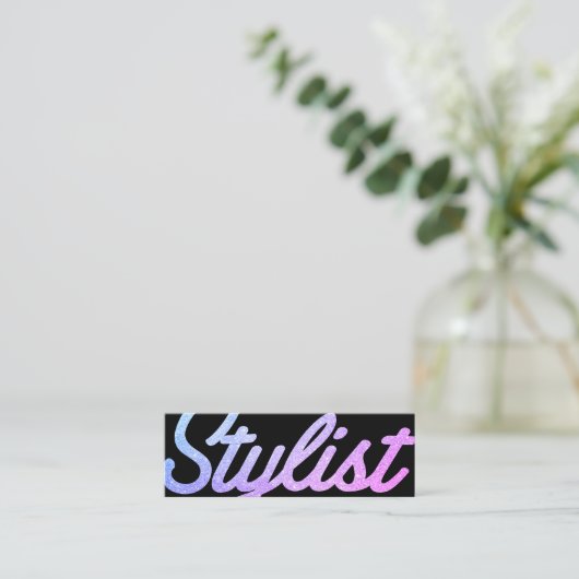 Cursief Stijllijst groot / roze Mini Visitekaartje (Staand voorkant)