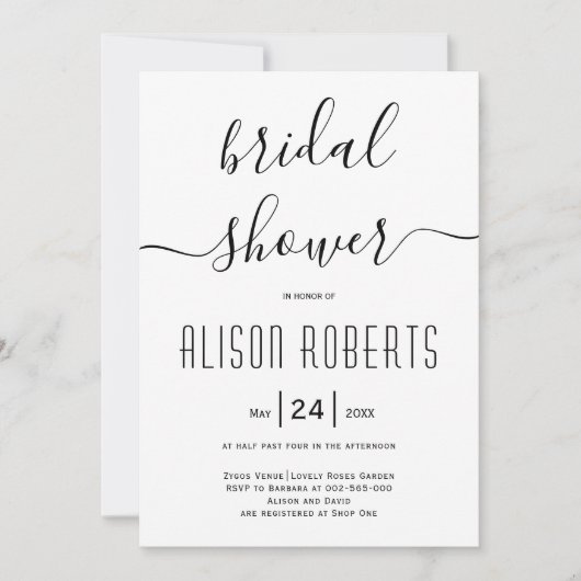 Cursief vrijgezellenfeest voor scriptkalligrafie kaart (Voorkant)