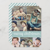  Cursief Vrolijk Kerstfeest Fotocollage Feestdagenkaart (Voorkant / Achterkant)