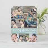  Cursief Vrolijk Kerstfeest Fotocollage Feestdagenkaart (Staand voorkant)