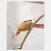 Cursief Vrouw Kardinaal vluchtstrook Fleece Deken (Voorkant)