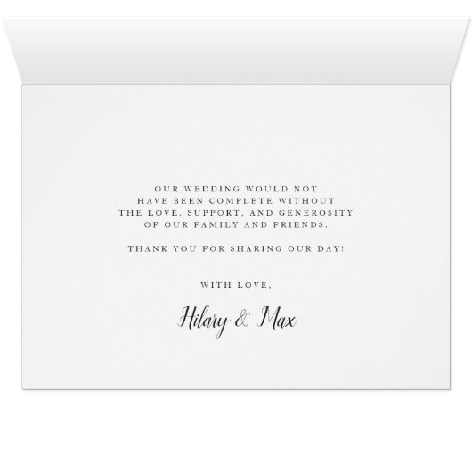 Cursief | Weddenfoto collage Hartelijk dank (Binnen Horizontaal (Onder))