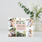 Cursief | Weddenfoto collage Hartelijk dank Briefkaart (Staand voorkant)