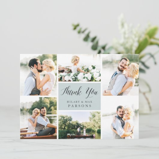 Cursief | Weddenschap Foto flat - Hartelijk dank Bedankkaart (Staand voorkant)