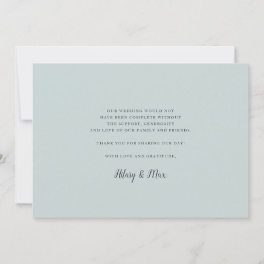 Cursief | Weddenschap Foto flat - Hartelijk dank Bedankkaart (Achterkant)