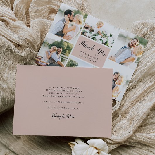 Cursief | Weddenschap Foto flat - Hartelijk dank Bedankkaart
