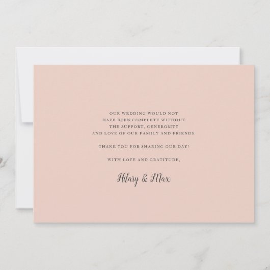 Cursief | Weddenschap Foto flat - Hartelijk dank Bedankkaart (Achterkant)