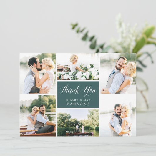 Cursief | Weddenschap Foto flat - Hartelijk dank Bedankkaart (Staand voorkant)