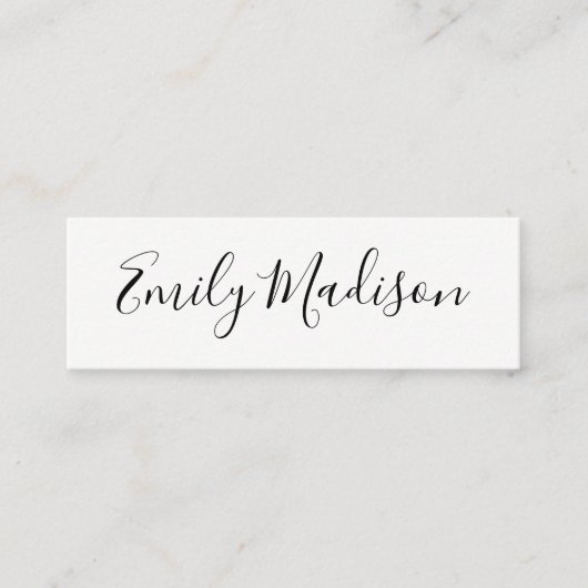 Cursief (zwart/wit) mini visitekaartje (Voorkant)