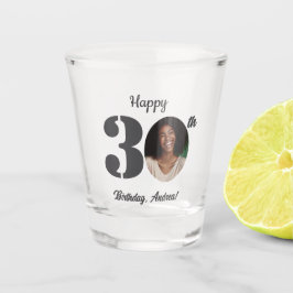 Cursieve 30e verjaardagsfoto shot glas