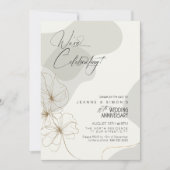 Cursieve Bloemen 10e Jubileum Neutrals ID1168 Kaart (Voorkant)