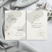 Cursieve Bloemen 10e Jubileum Neutrals ID1168 Kaart