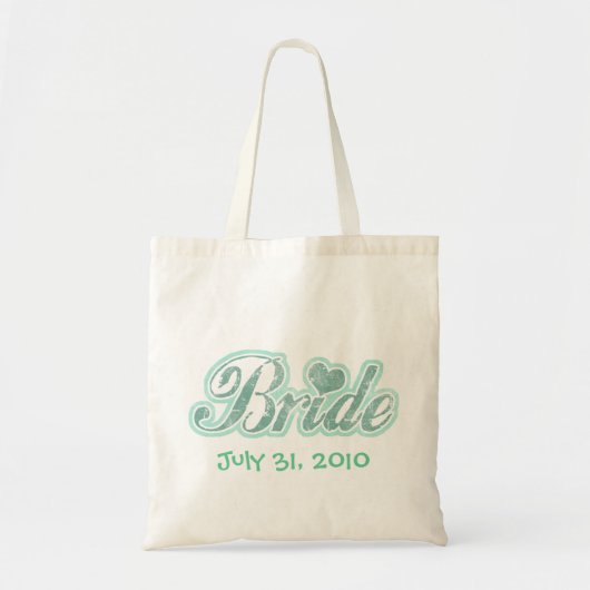 Cursieve bride Aqua Canvas tas (Voorkant)