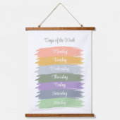 Cursieve dagen van de week esthetische penseelstre hangend wandkleed (Voorkant)