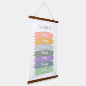 Cursieve dagen van de week esthetische penseelstre hangend wandkleed (Gebogen)