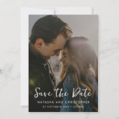 Cursieve handgeschreven overlay verticale foto QR- Save The Date (Voorkant)