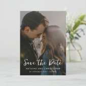 Cursieve handgeschreven overlay verticale foto QR- Save The Date (Staand voorkant)