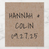 Cursieve handgeschreven typografie Kraft Wijn Etiket (Enkel label)