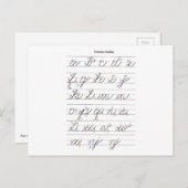 Cursieve handleiding voor kleine letters briefkaart (Voorkant / Achterkant)