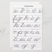 Cursieve handleiding voor kleine letters briefpapier (Voorkant / Achterkant)