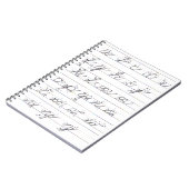 Cursieve handleiding voor kleine letters notitieboek (Linkerzijde)