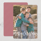 Cursieve kerst van Merry Feestdagenkaart (Voorkant / Achterkant)