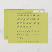 Cursieve letters briefkaart (Voorkant / Achterkant)