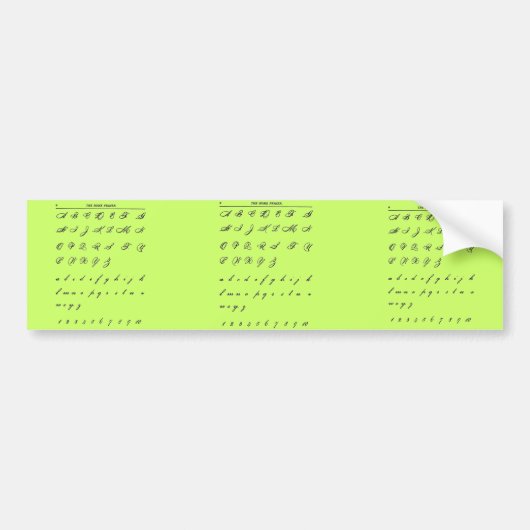 Cursieve letters bumpersticker (Voorkant)