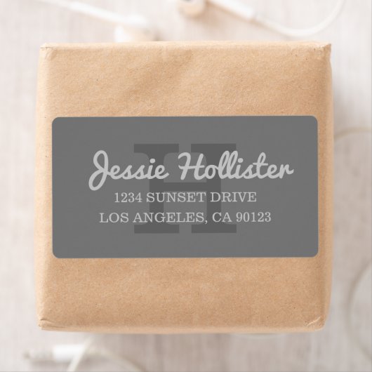 Cursieve naam | Monogrammed Return Address Etiket (Insitu)