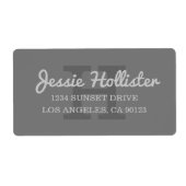 Cursieve naam | Monogrammed Return Address Etiket (Voorkant)