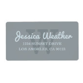 Cursieve naam | Monogrammed Return Address Etiket (Voorkant)