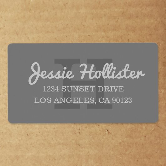 Cursieve naam | Monogrammed Return Address Etiket