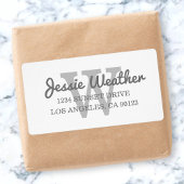 Cursieve naam | Monogrammed Return Address Etiket