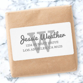 Cursieve naam | Monogrammed Return Address Etiket