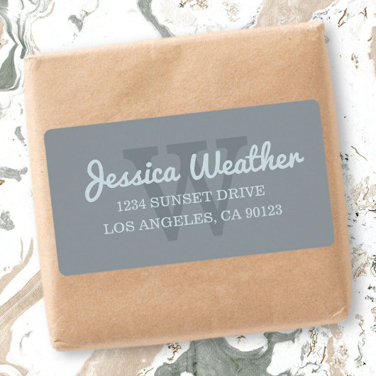 Cursieve naam | Monogrammed Return Address Etiket
