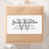 Cursieve naam | Monogrammed Return Address Etiket (Insitu)