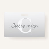 Cursieve naam of andere tekst met monogram | gradi badge (Voorkant)