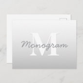 Cursieve naam of andere tekst met monogram | gradi briefkaart (Voorkant / Achterkant)