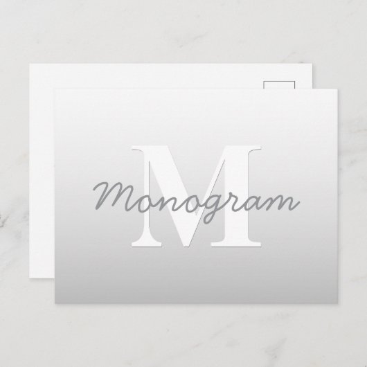 Cursieve naam of andere tekst met monogram | gradi briefkaart (Voorkant / Achterkant)